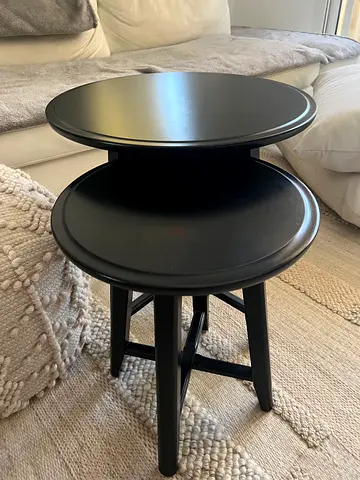 Sleek ikea Kragsta Black Round Side Tables