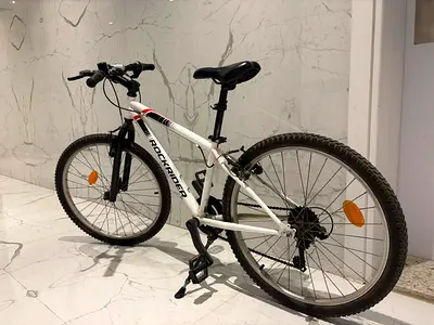 White Decathlon Rockrider Bicycle