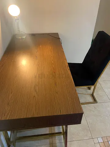 Table and chair with light