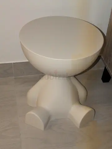 Small modern white side table / stool