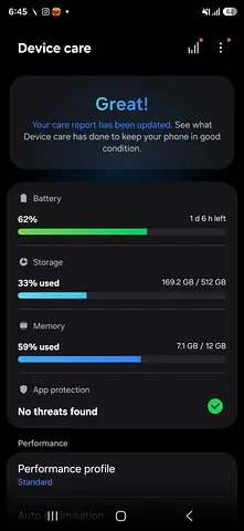 Samsung Smartphone 512GB Storage and 12GB RAM