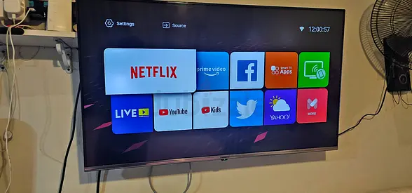 Panasonic 43 Smart TV with Netflix Prime and YouTube etc. apps. Two remotes