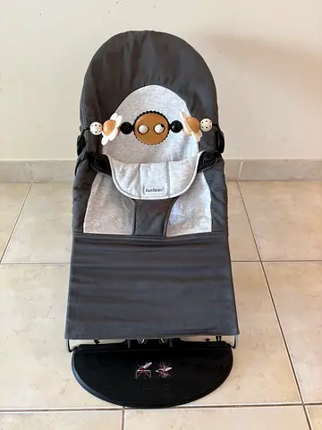 Babybjörn Baby bouncer / rocker seat in grey with original toy bar - gently used