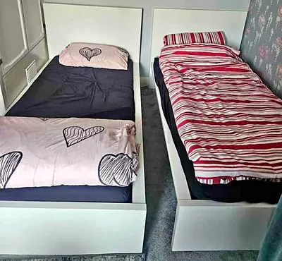 Ikea two single beds with mettres available in perfect condition