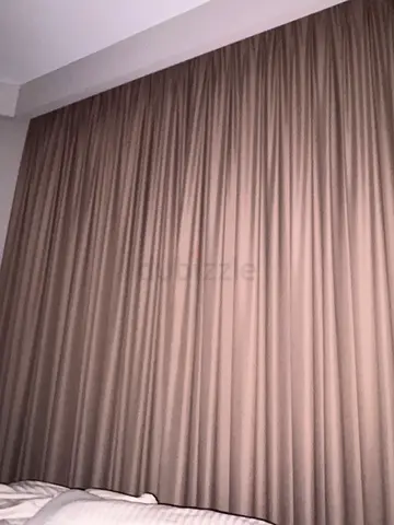 4 bedroom included living room Full-length pleated beige curtains - gently used