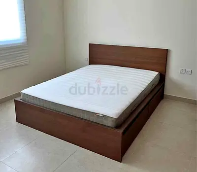 IKEA malam queen‑size bed (160 × 200 cm) with 2 storage drawers underneath and an IKEA mattress ✨