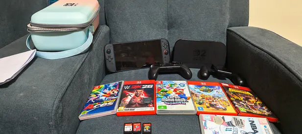 Nintendo switch 2 with games and accessories