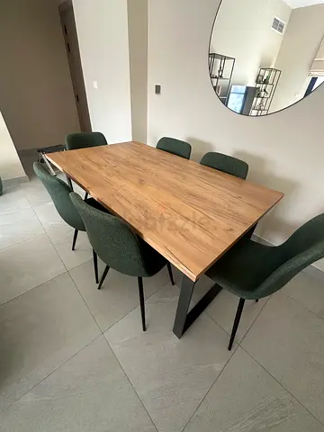 Modern Wooden Dining Table with Six Chairs (possible to buy table or chairs separately)
