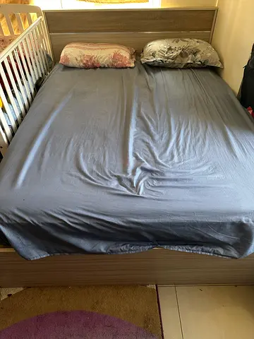 Brand new Queen Size Bed Frame with Headboard - Light Wood Finish
