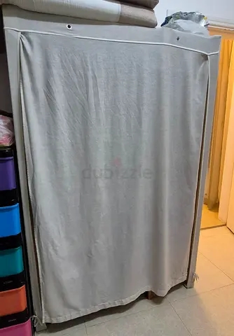 Reduced price for immediate sale. Fabric Wardrobe / Canvas Closet - off white.