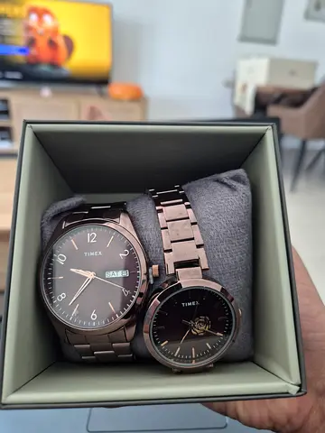 Pair of Timex Couples Stainless Steel Watches - Never Used
