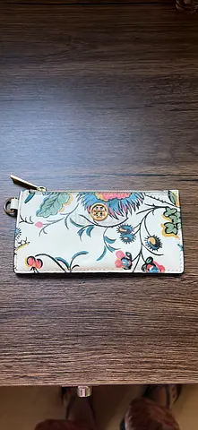 Floral zip card holder / small wallet - gently used