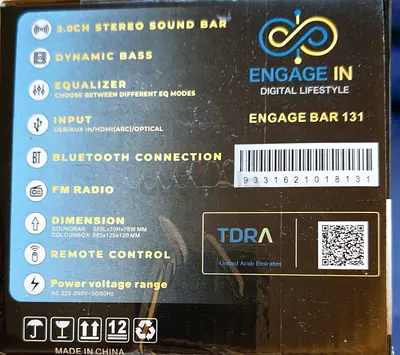 Engage In Bar 131 2.0ch Bluetooth Soundbar - New