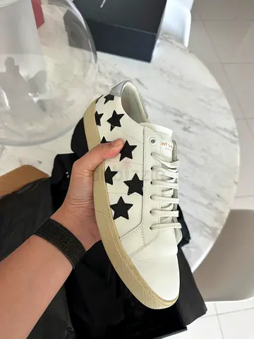 Saint Laurent Star Printed White Sneakers