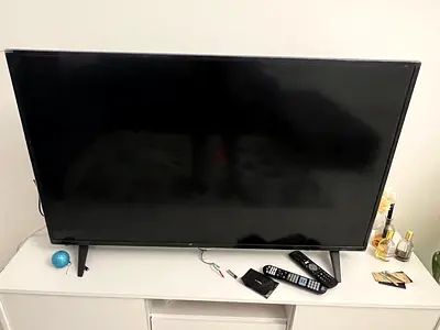 42-50 Flat Panel TV on Stand - Good Working Condition