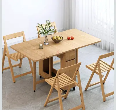 Space-Saving Folding Dining Table Set with 4 Chairs – Excellent Condition