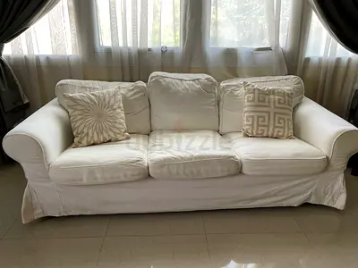 White 3-Seater Slipcovered Sofa — Comfortable, Classic Design