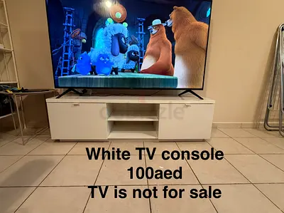 White TV Console Cabinet - Good Condition