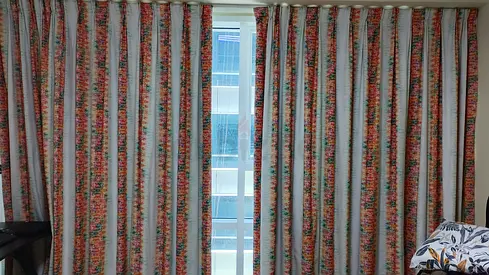 Set of Full-Length Patterned Curtains - Light-Blocking Pair