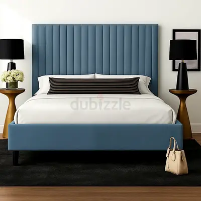 ✅ Modern Designer Bed – Queen Size Including Spring Mattress