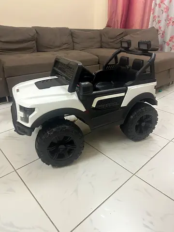 Kids Electric Ride-On Jeep - 2-Seater, White