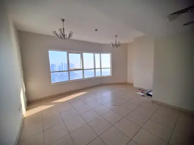 Two bedrooms and a living room for annual rent in Sharjah Al Khan | Private parking | Free gym and swimming pool | Sea view | Master maid's room | Pri