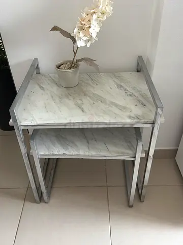 Modern Nesting Marble Side Tables