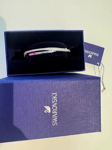 Swarovski crystal double-row bangle bracelet (new) with box