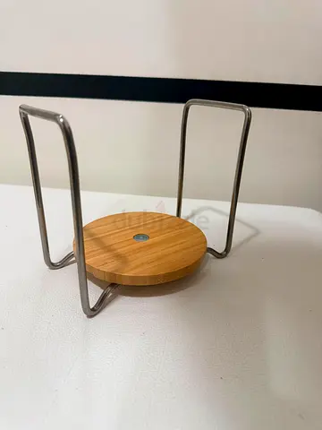 Bamboo and Stainless Steel Pan/Lid Rest Holder - Used, Qty -2
