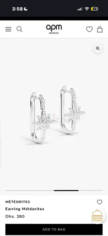APM Monaco Meteorites Silver Star Hoop Earrings