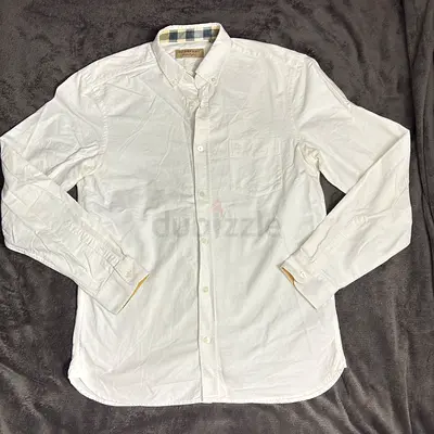 White long-sleeve button-down shirt (mens) - size M