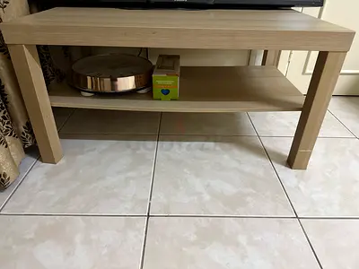 Light wood TV stand/coffee table with lower shelf