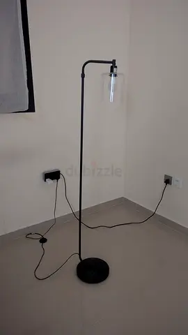 Minimalist Black Floor Lamp with Glass Shade
