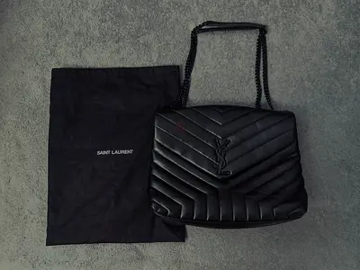 Saint Laurent Black Quilted Leather Shoulder Bag - Large