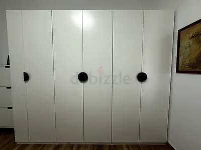 White 6-Door Wardrobe / Armoire
