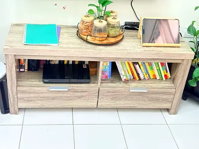 Wooden TV Stand / Entertainment Console with Storage Drawers