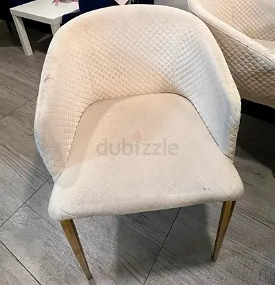 Pair of Cream Quilted Dining 8 piece available