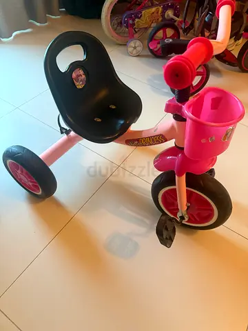 Pink Princess Tricycle for Kids with Front Basket