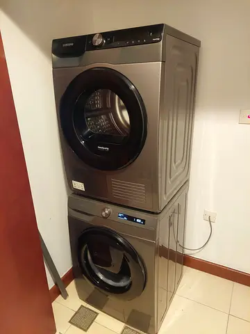 Samsung Stackable Washer and Dryer Set - Gray, Good Condition