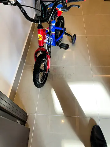 Kids Balance Bike with Training Wheels - Red  Blue, Good Condition