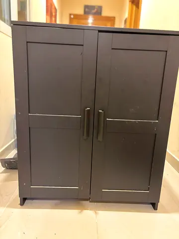 Black Shoe Storage Cabinet - Spacious and Well Maintained