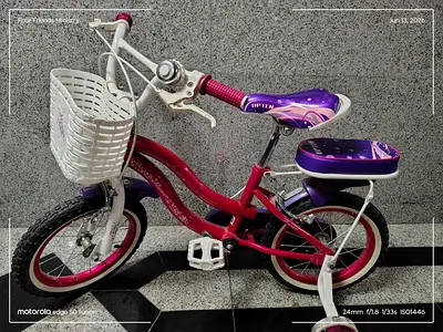 Girls Pink  Purple Bicycle with Basket for 4 to 7 yrs Kids