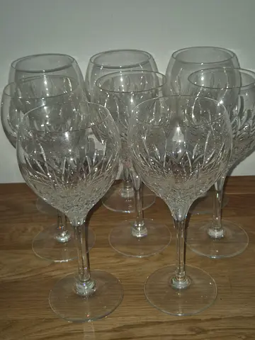 8 Large Stuart Crystal Manhattan water/grape glasses