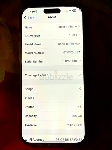 16proMax256gb
