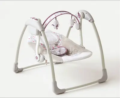 Portable Baby Swing / Rocker with Toy Bar - Light Pink