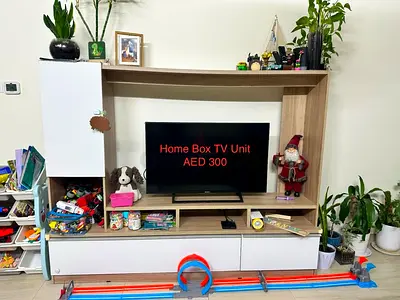 Elegant TV unit with Drawers and door home box - AED 300