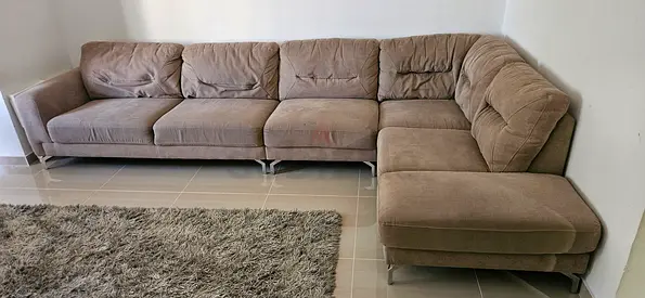 Spacious L-shaped Fabric Corner Sofa