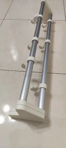 Double Row Wall Mounted Kitchen Rail with Hooks