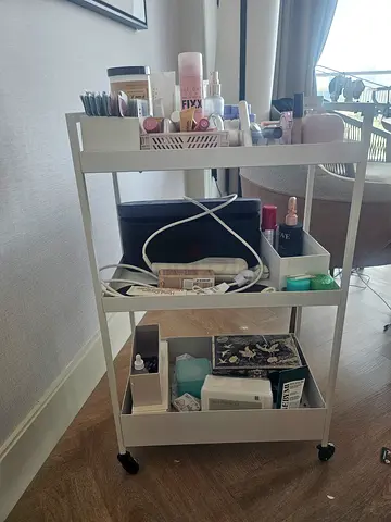 3-Tier Rolling Storage Cart / Utility Trolley – White