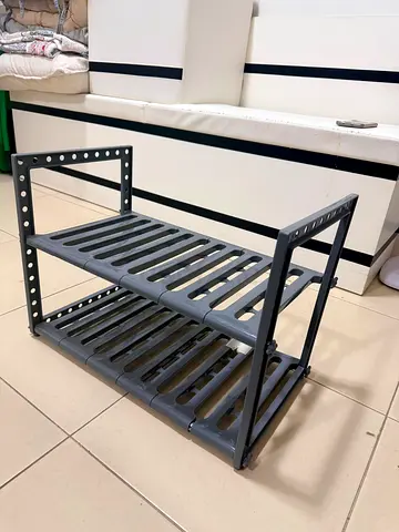 Compact 2-Tier Plastic Rack